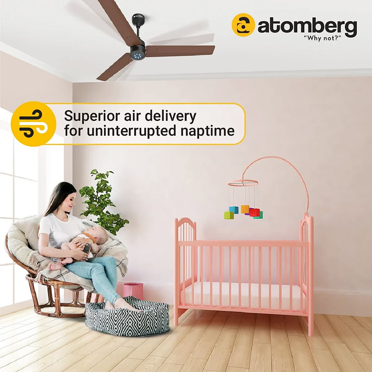 Atomberg Renesa 1200 mm Energy Efficient Ceiling Fan With BLDC Motor & Remote (Brown & Black)