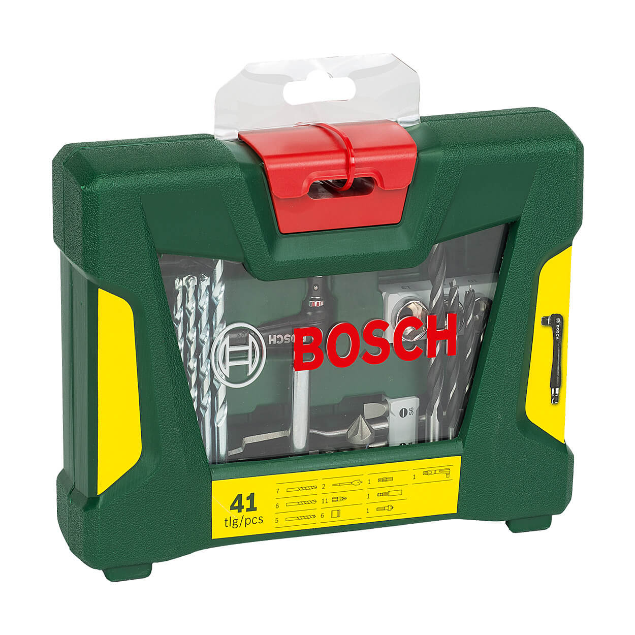 Bosch 41 Pcs V-Line Drill Bit & Screwdriver Bit Set with Angle Driver, 2 607 017 316
