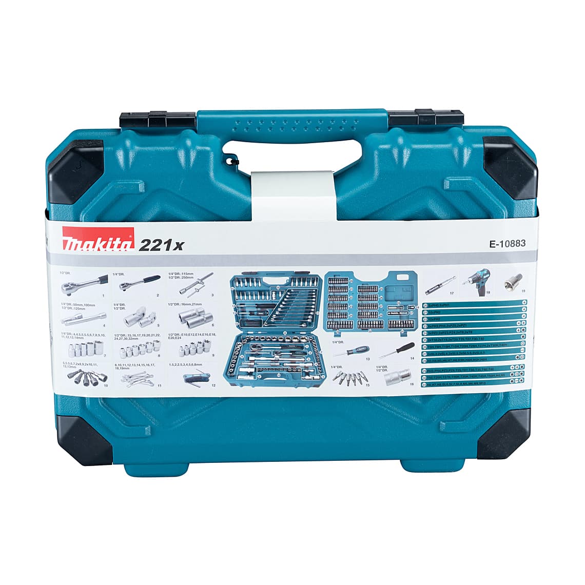 Makita Drill & Screw Bit Set (Pack of 221 Pcs), E-10883