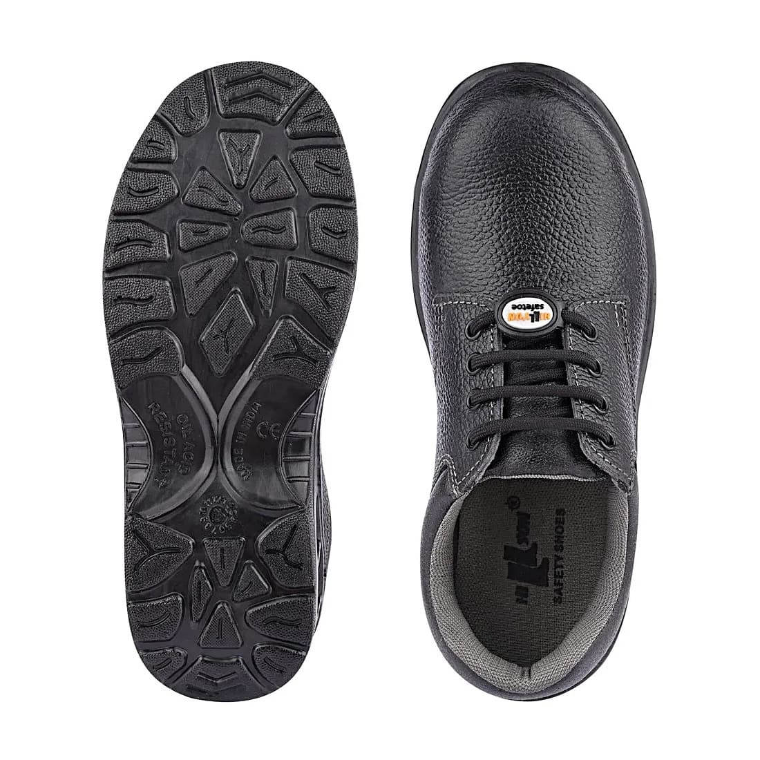 Hillson Single Density Leather Safety Shoes - Metal Toe (Black), 2101