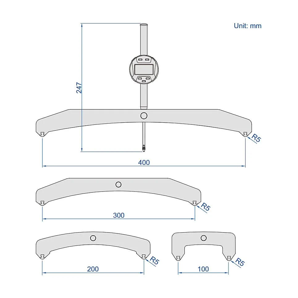 Insize 100 - 15000 mm Large Range Digital Radius Gauge, 2197