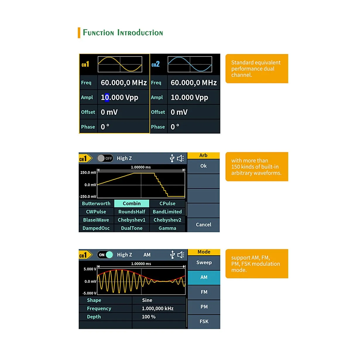 Owon 35MHz / 125MS/s Arbitrary Waveform Function Generator, DGE 2035