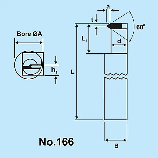 Zenstar 140 mm Length / 166 Internal Threading Tool With V Profile (Right Hand), 166-11 V