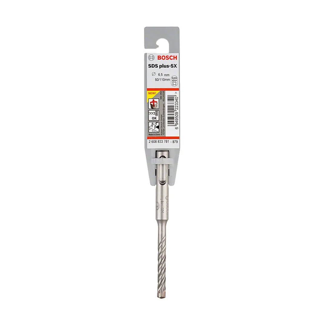 Bosch 6.50 x 50 x 110 mm SDS Plus-5X Hammer Drill Bits, 2 608 833 781