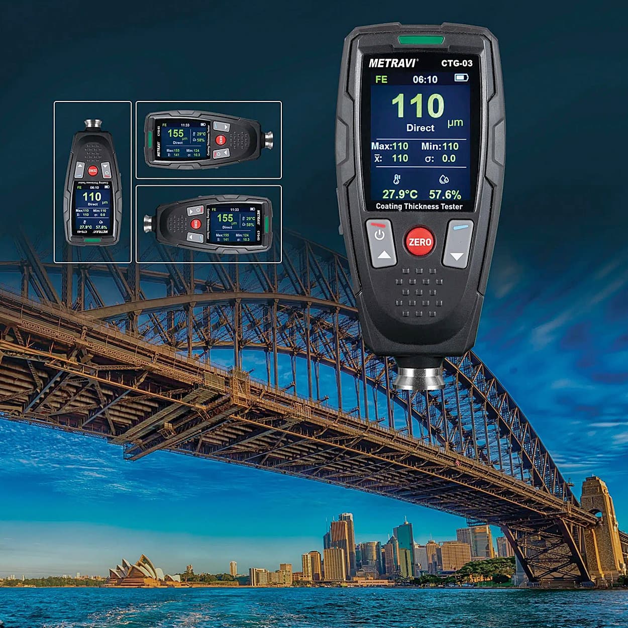 Metravi 2000um Coating Thickness Gauge With USB Interface (Single Probe For Coating Measurements), CTG-03