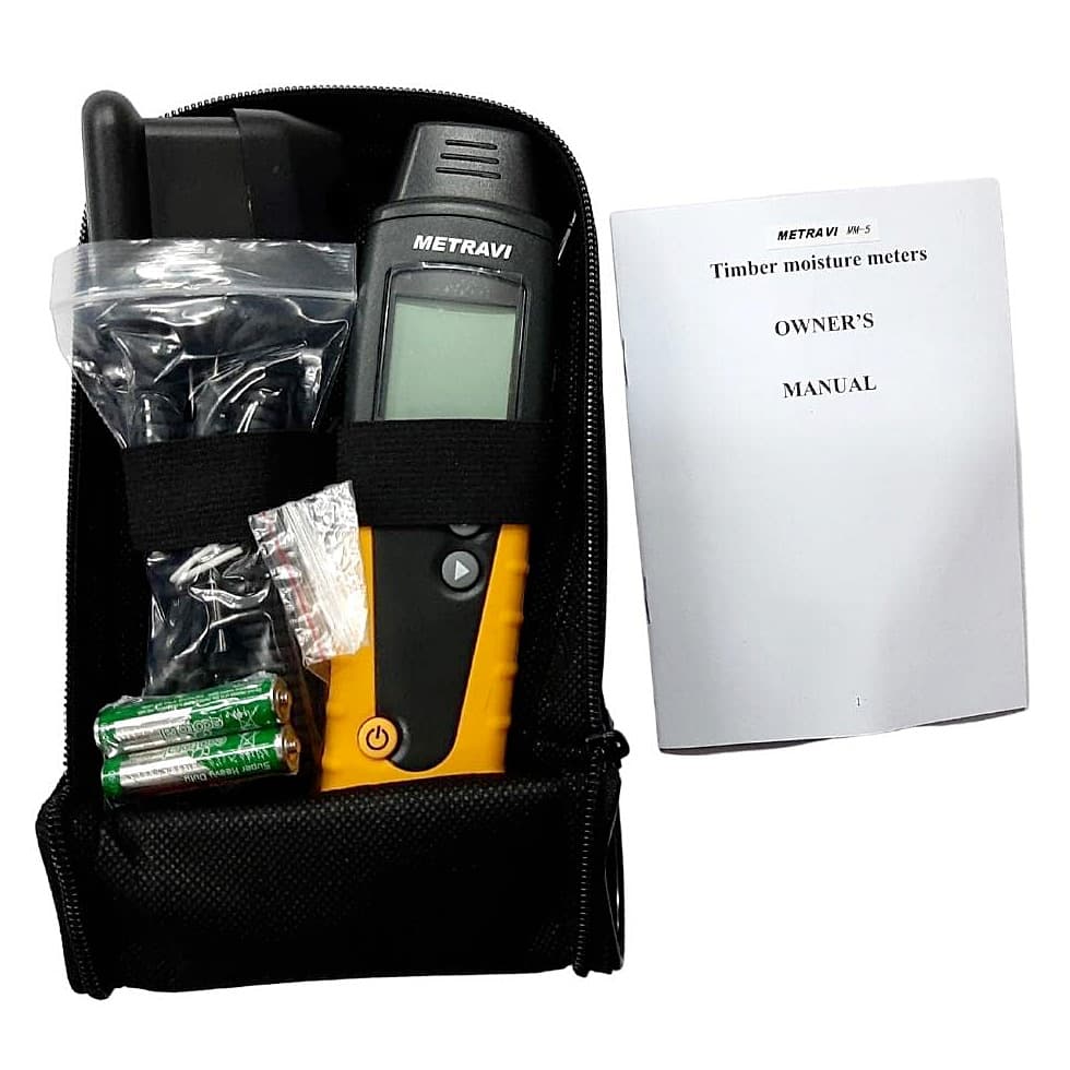Metravi 6% - 100% Measuring Range Pin Type Digital Wood Testing Moisture Meter With Eight Moisture Calibrating Scales, MM-5