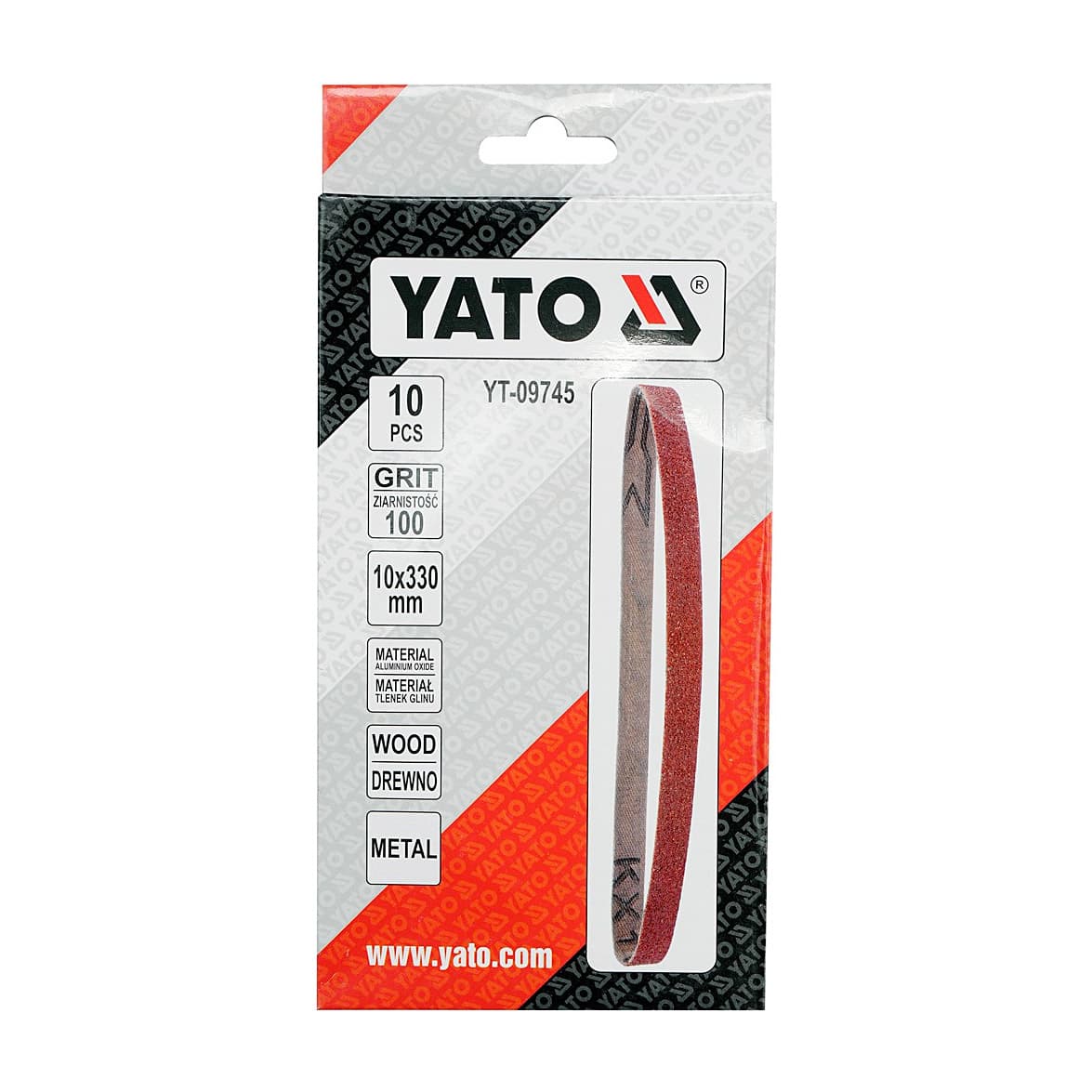Yato 100 Grit / 10 x 330 mm Abrasive Sanding Belt (Pack Of 10 Pcs), YT-09745