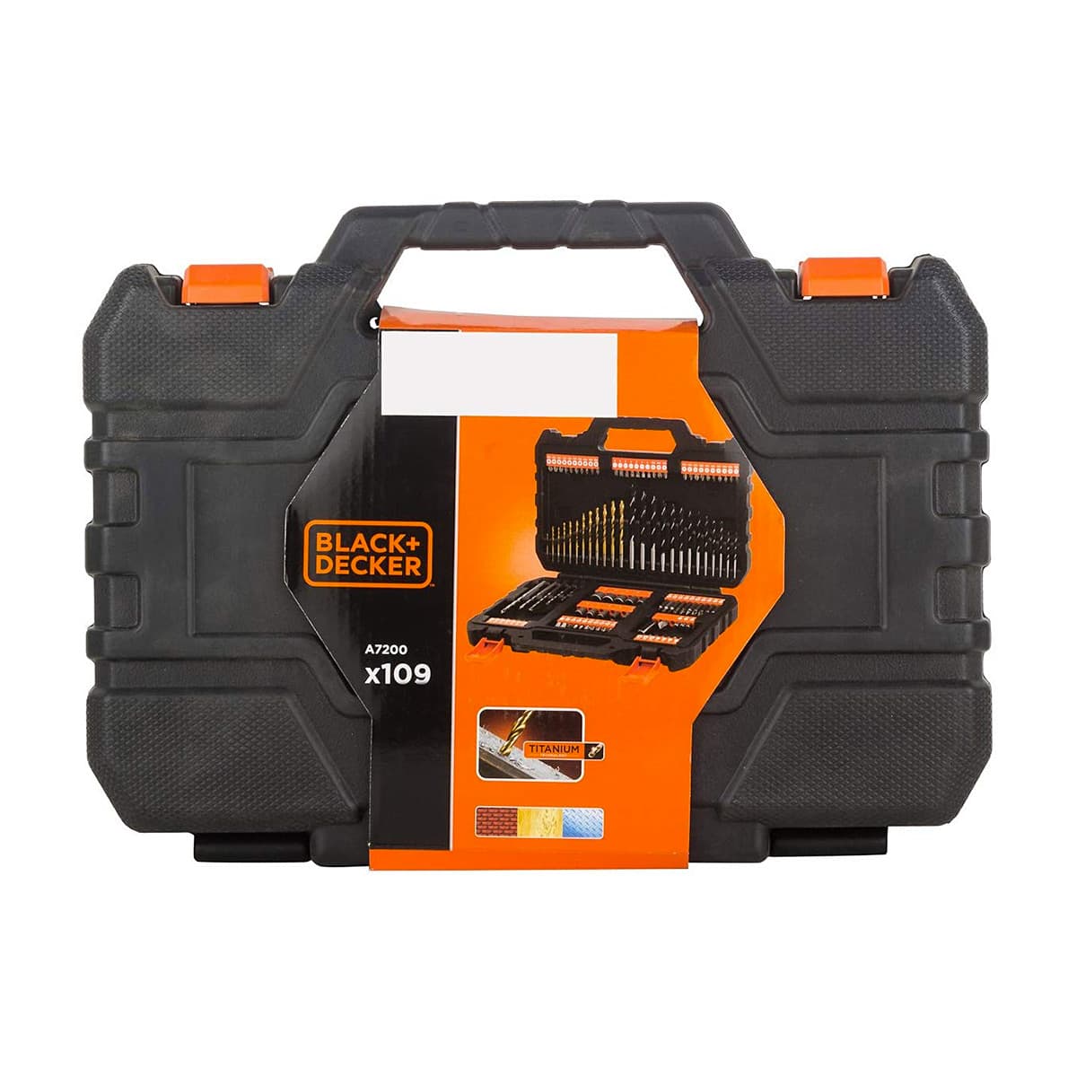 Black+Decker Metal,Wood, Masonary Drill Machine Bits & Screwdriver Bit Accessories (Pack of 109 Pcs), A7200-XJ