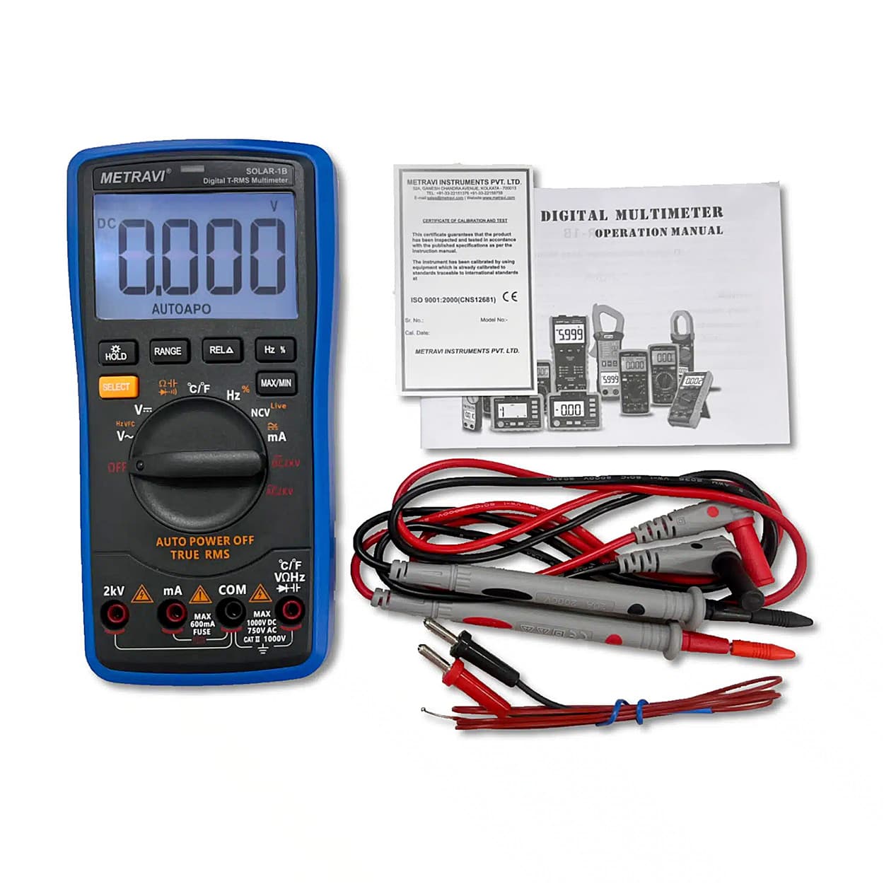 Metravi 2000V AC/DC Digital TRMS Multimeter, Solar-1B