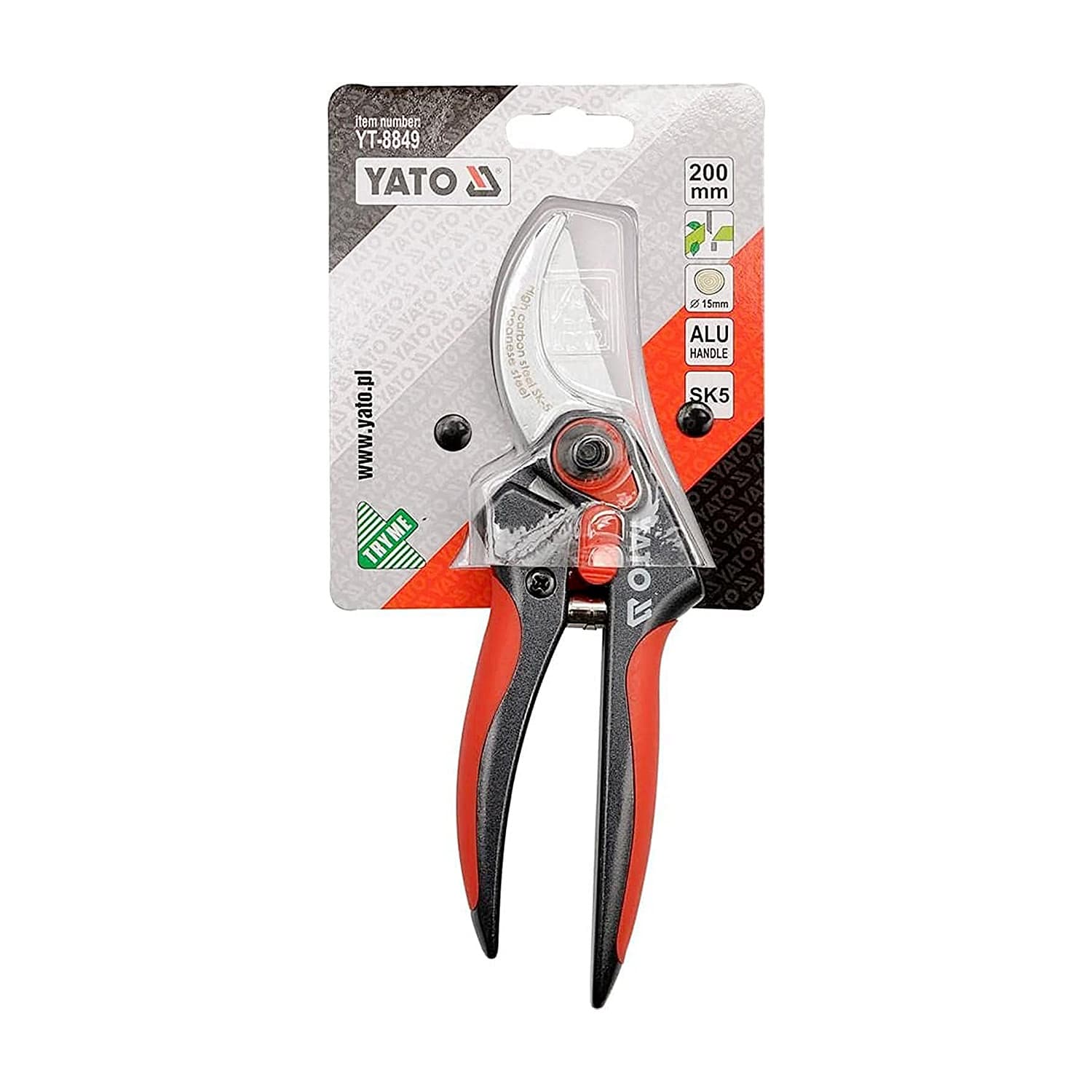 Yato 200 mm / 8 Inch By Pass Pruner with Aluminum Handle, YT-8849