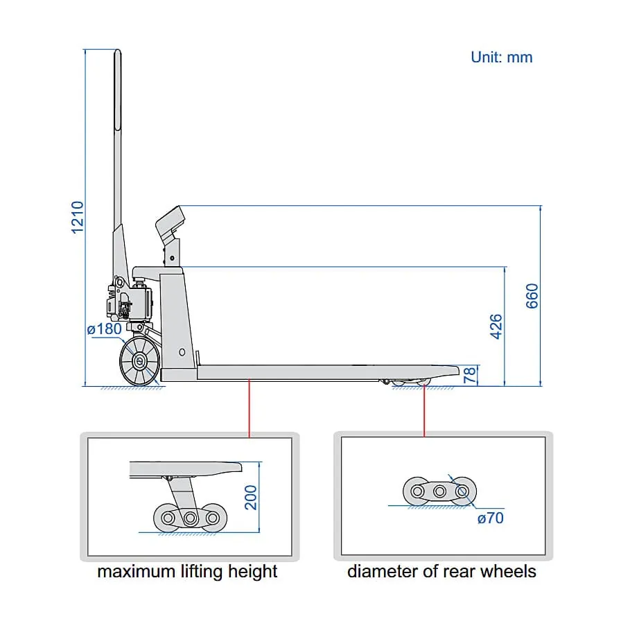 Insize 2000 Kg Maximum Weighting Forklift Scale, 8801-A20
