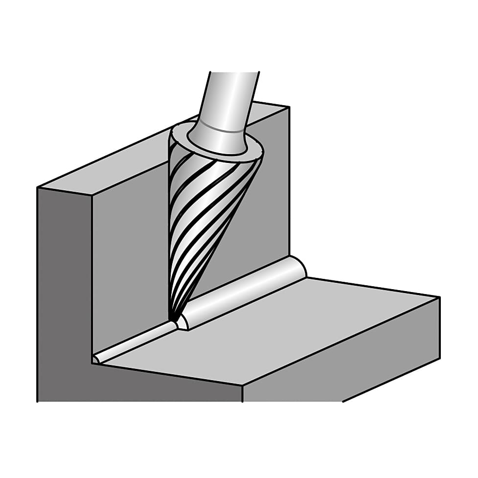 JK 12.70 x 75 mm Conical Tungsten Carbide Rotary Burr, JKSDA3