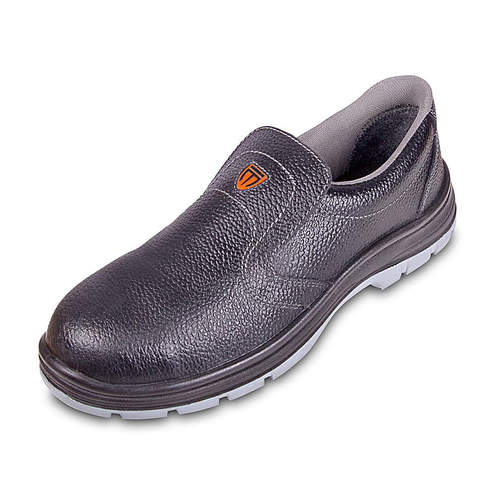 Tagra Low Ankle Double Density Buff Barton Drilex Leather Safety Shoes - Steel Toe (Black), Delight Lo