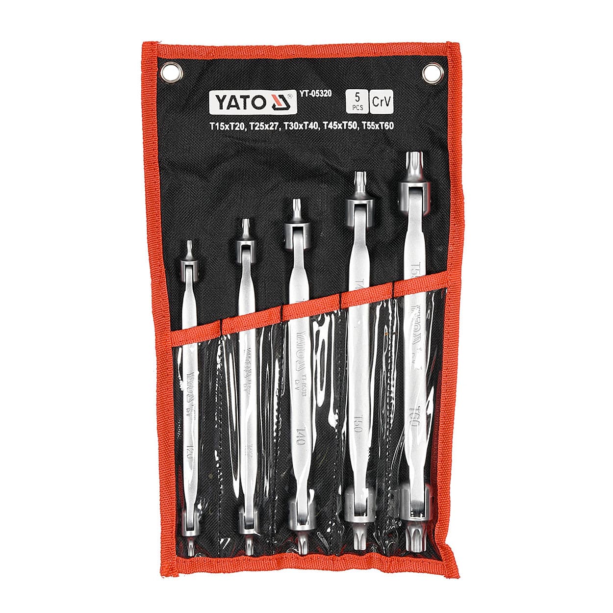 Yato T15 - T60 mm Torx Type Double Head Flexible Wrenches Set (Pack of 5 Pcs), YT-05320