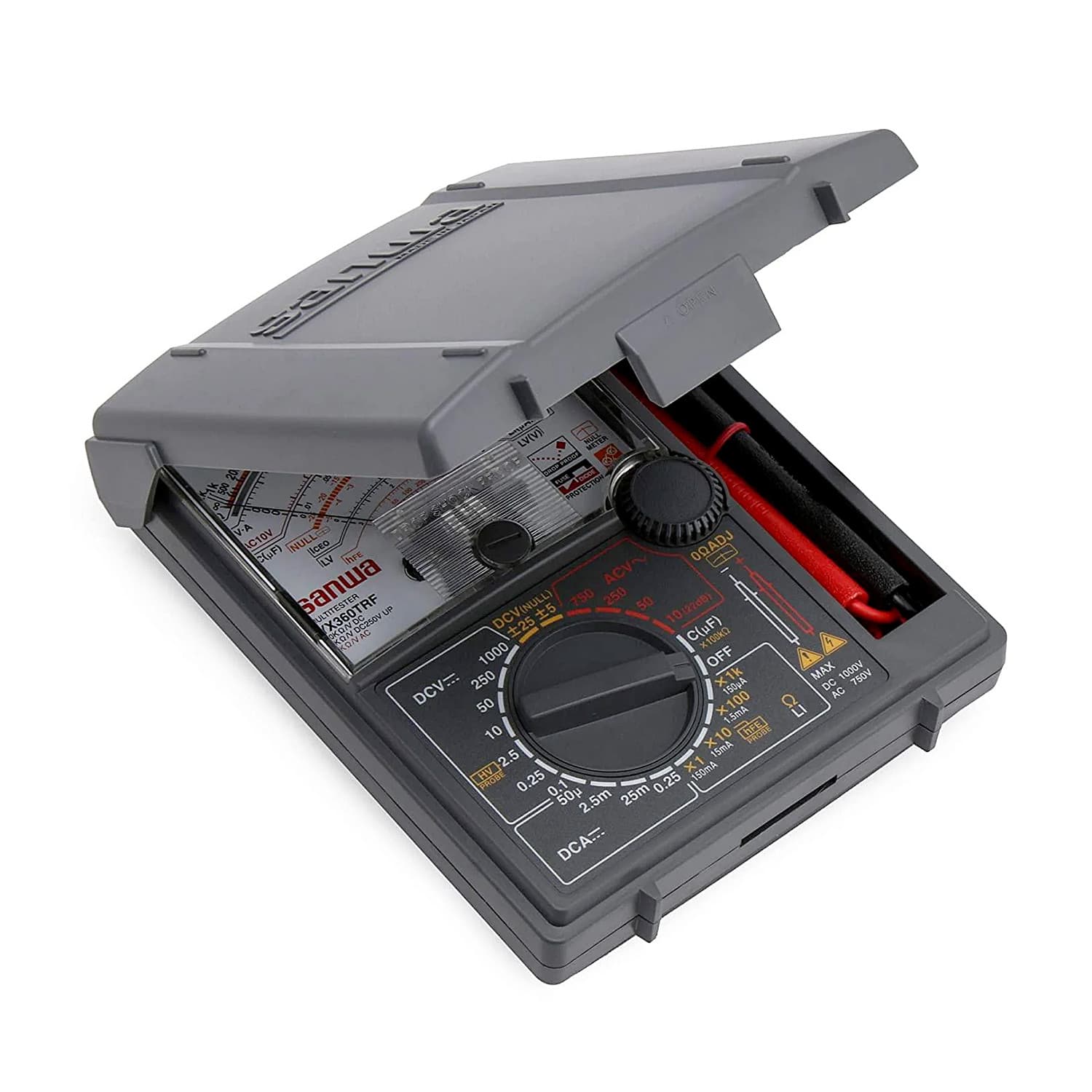 Sanwa 0.1 - 1000V Analog Multimeter With Built-In Case, YX360TRF