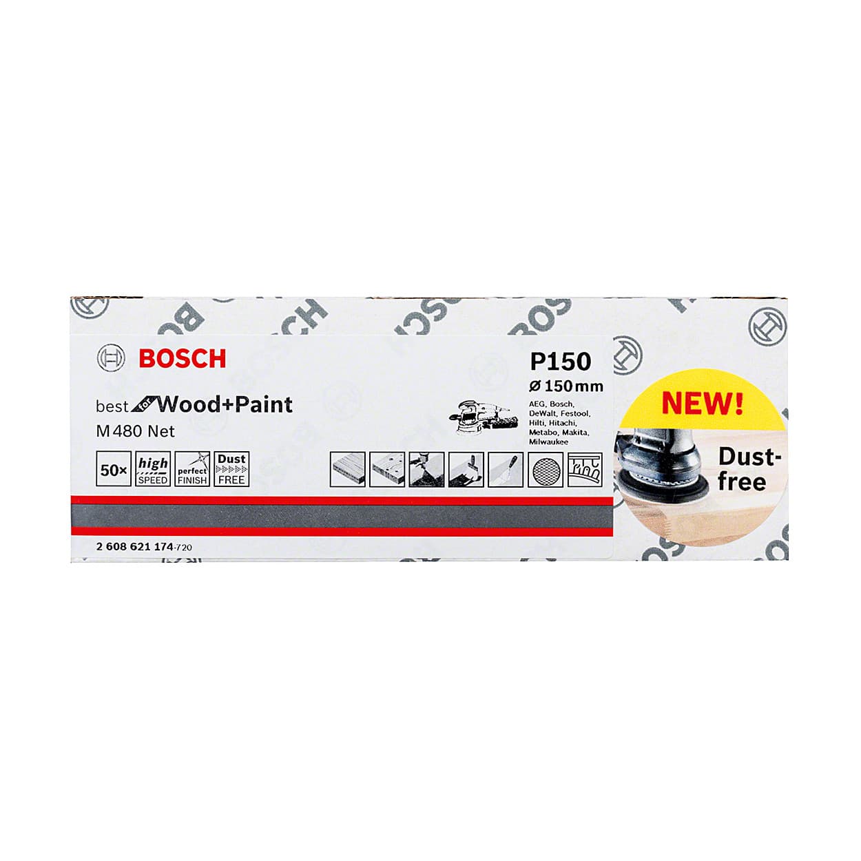 Bosch NET 150 mm / 150 Grit (Pack of 50 Pcs), 2 608 621 174