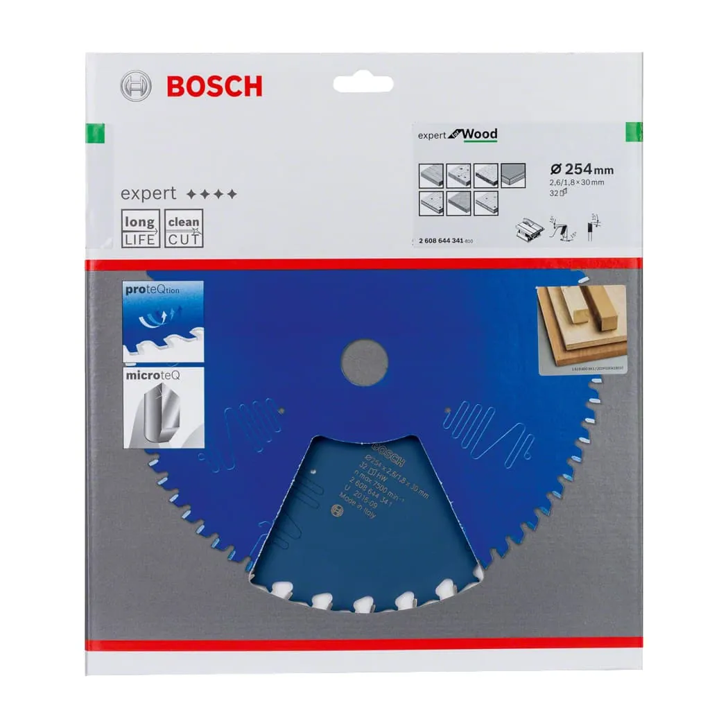 Bosch 254 mm Circular Saw Blade Expert For Wood (32 Teeth), 2 608 644 341