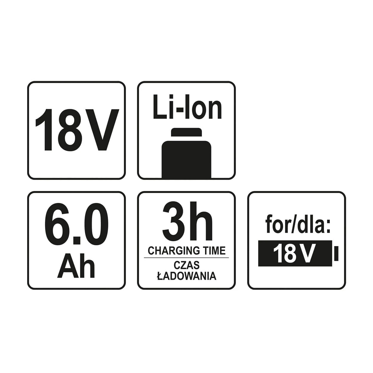 Yato 18V / 6.0 Ah Li-ion Battery, YT-82845