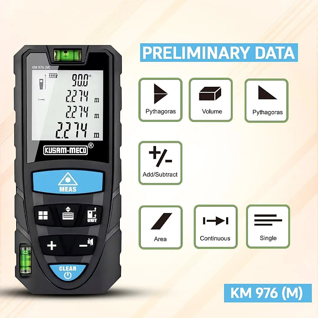 Kusam-Meco 100 Mtr Laser Distance Meter, KM 976 (M)