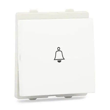 Schneider Electric Opale 6 Amp 2 Module Bell Push Switch - White (Pack of 10 Pcs), X1025WH