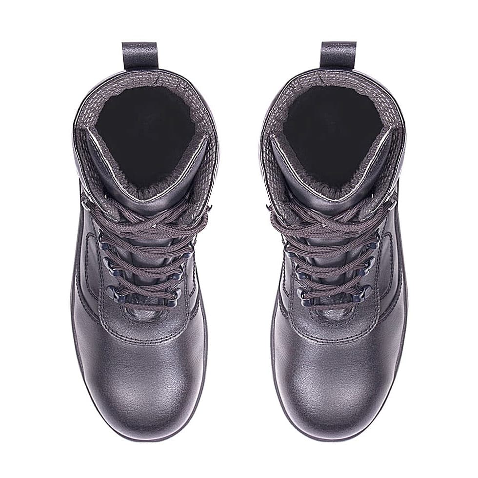 Tagra High Ankle PU Nitrile Rubber Leather Safety Shoes - Composite Toe (Black), Valour Hi