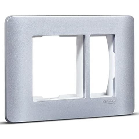 Schneider Electric Zencelo 3 M Grid & 3 Module Cover Frame - Satin Silver (Pack of 10 Pcs), IN8403C(SA)