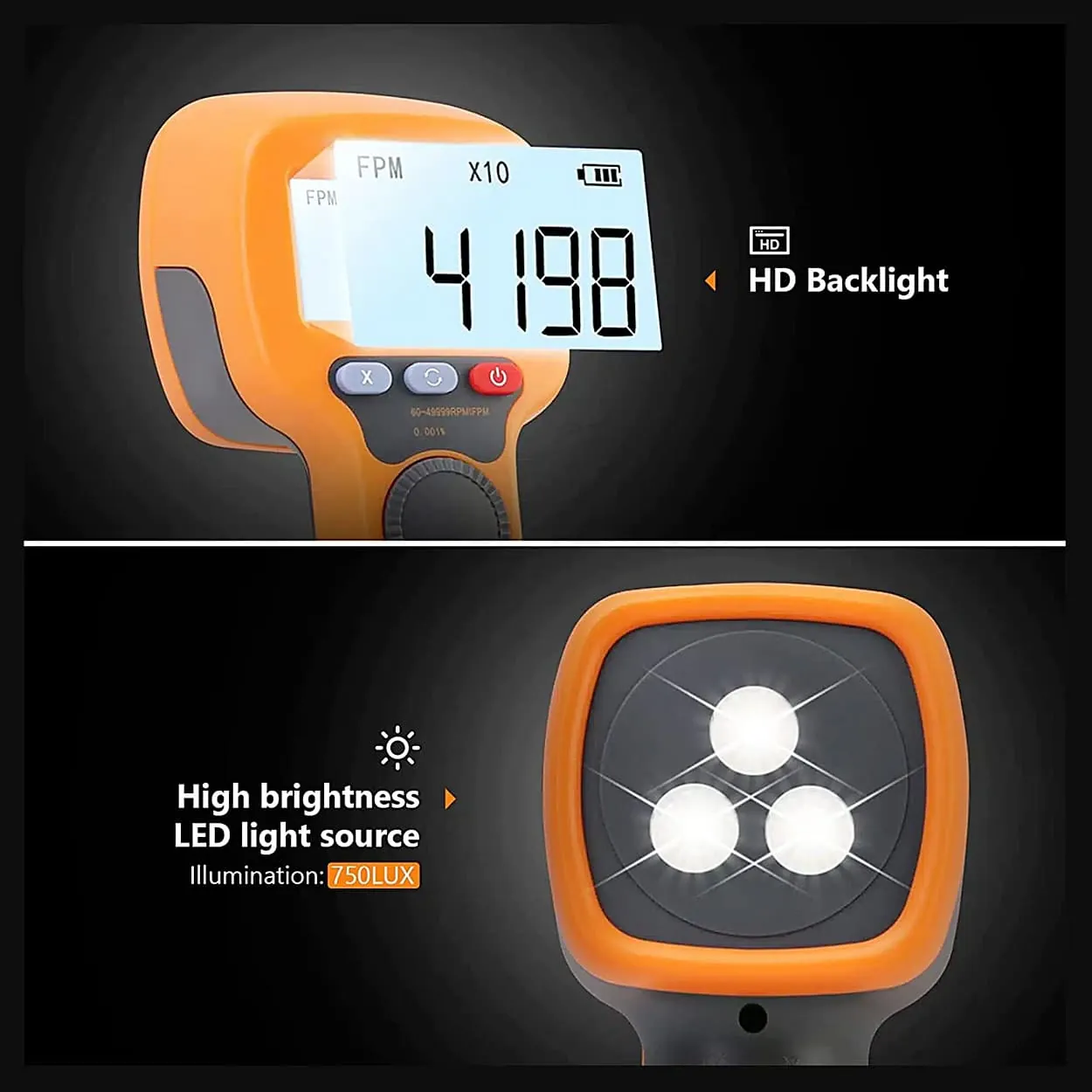 Metravi 60 - 49999 RPM LED Stroboscope, DT-720