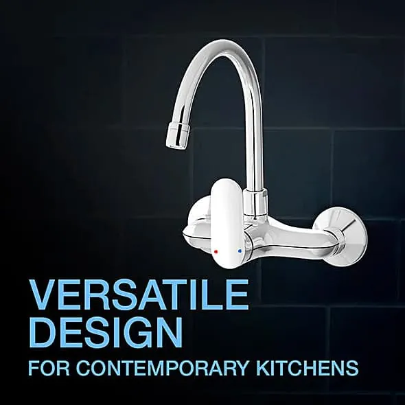 Kohler Kumin Single Handle Wall Mount Kitchen Faucet In Polished Chrome Finish, K-99483IN-A4-CP