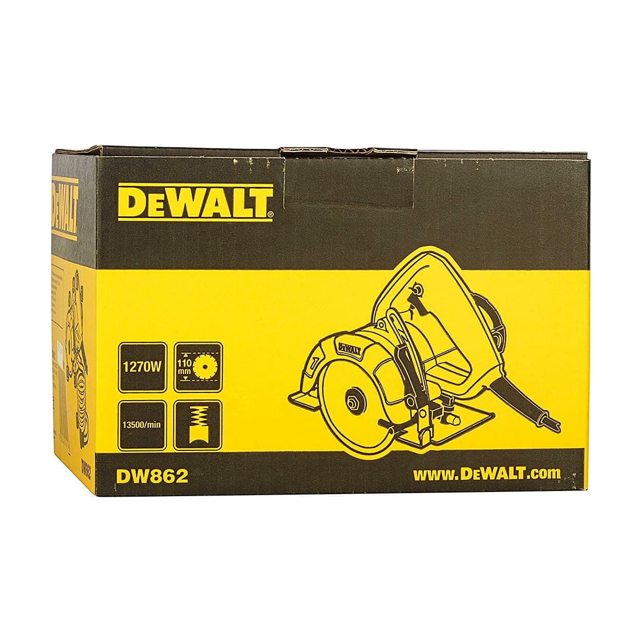 Dewalt 110mm 1270W Heavy Duty Wet Marble Cutter / Tile Cutter with Wrench & Socket, DW862-IN