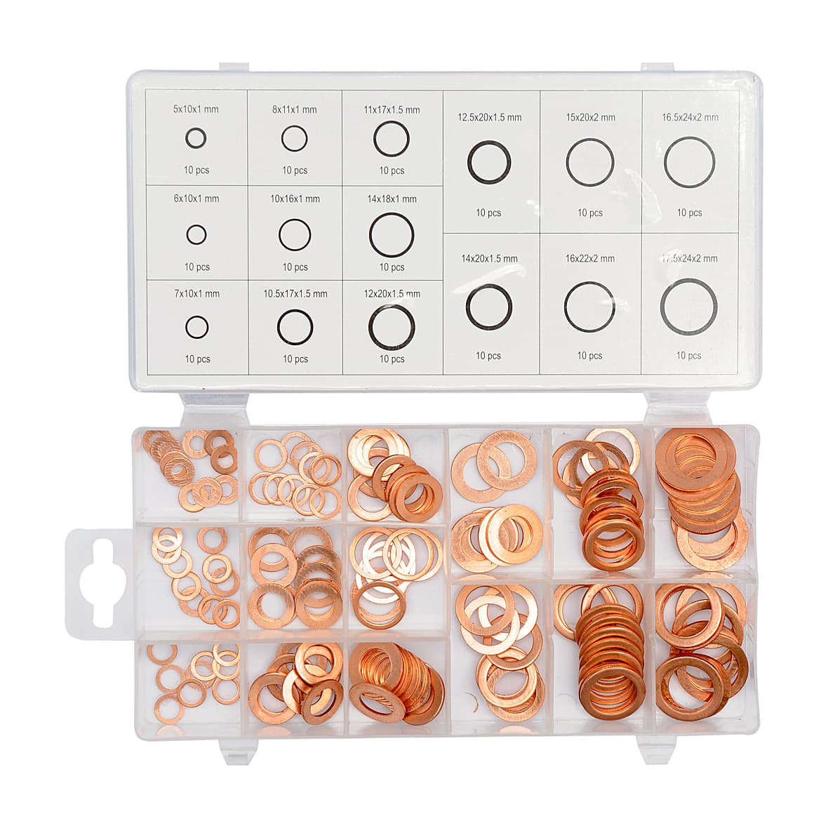 Yato Copper Washers Assortment, (Pack Of 150 Pcs) YT-06871
