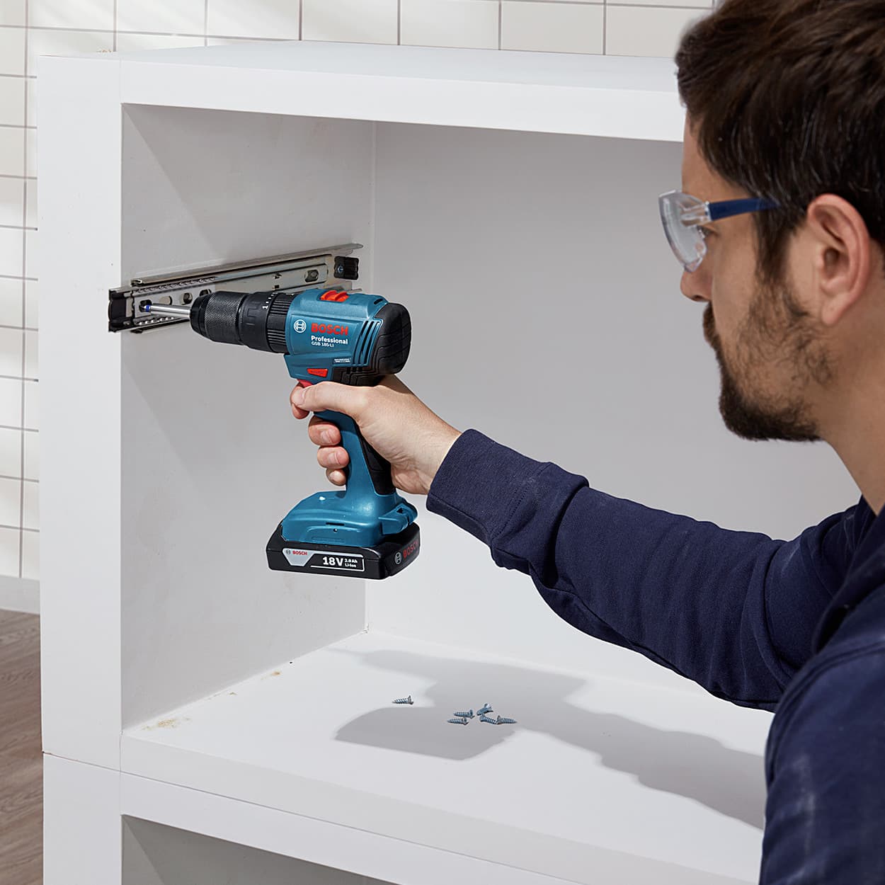 Bosch 18V Lithium-ion Professional Cordless Combi Impact Brushless Drill Driver (Bare Unit), GSB 185