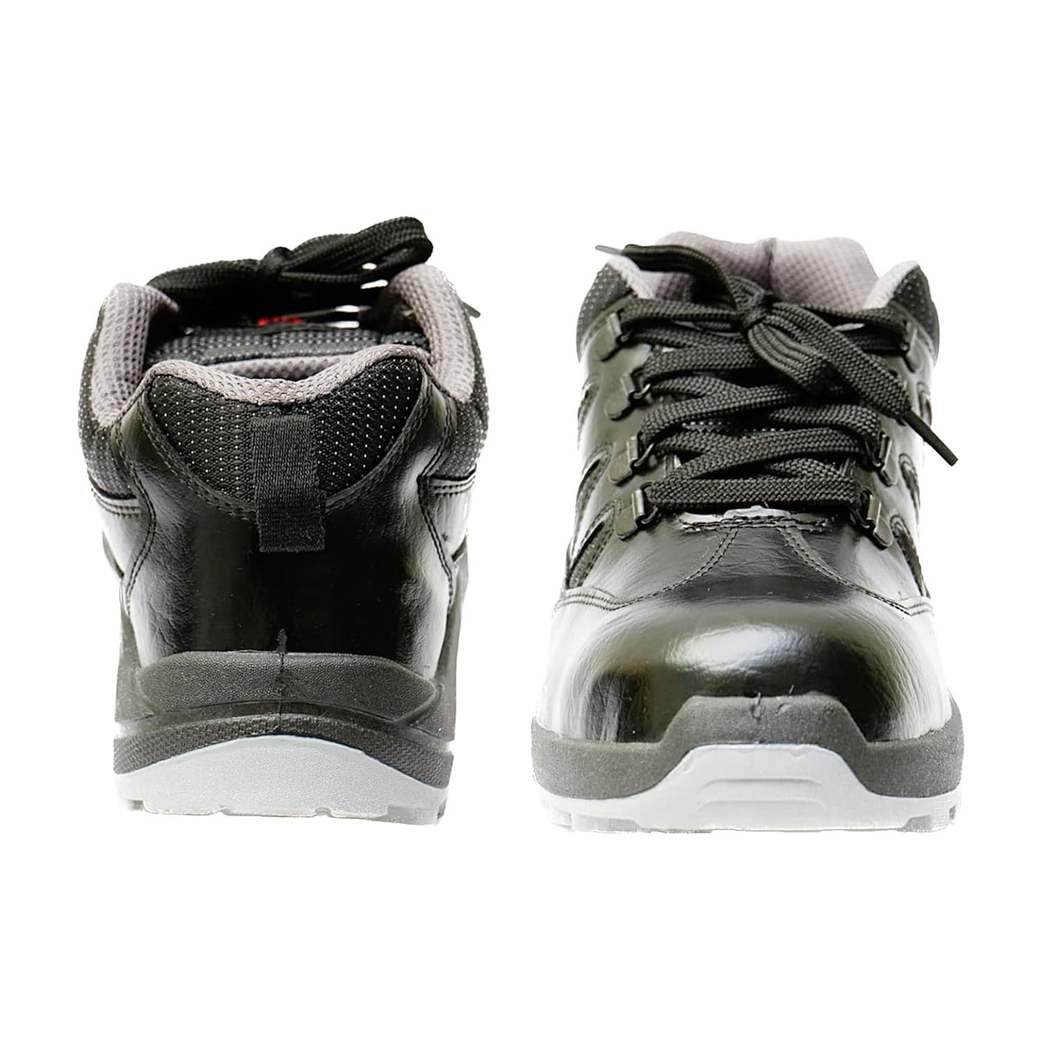 Hillson Dual Density TFP Sole Synthetic Leather Swag Safety Shoes - Steel Toe (Black & Grey), Swag-1905