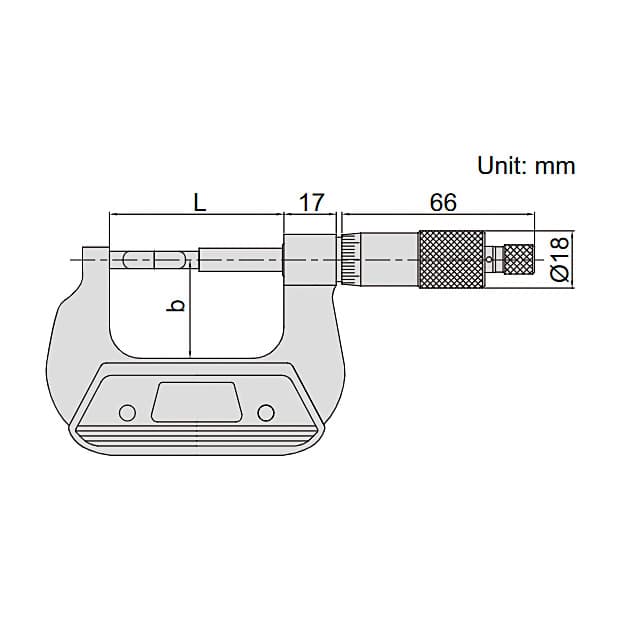 Insize 0 - 25 mm Blade Micrometer, 3232-25A