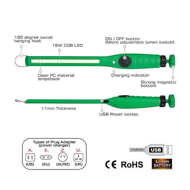 Toptul 15W Cordless LED Slim Inspection Lamp, JJAT0515E
