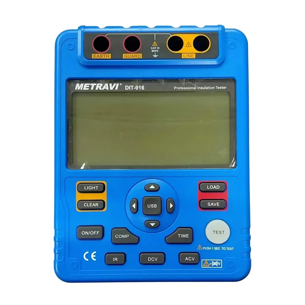 Metravi 500V - 5000V Digital Insulation Resistance Tester With USB PC Interface, DIT-916