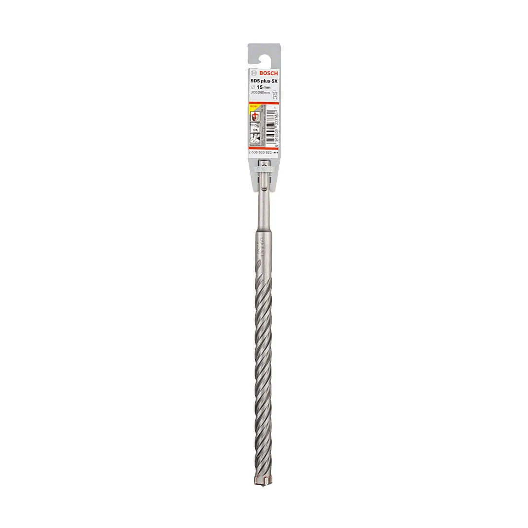 Bosch 15 x 200 x 260 mm SDS Plus-5X HAmmer Drill Bits, 2 608 833 823