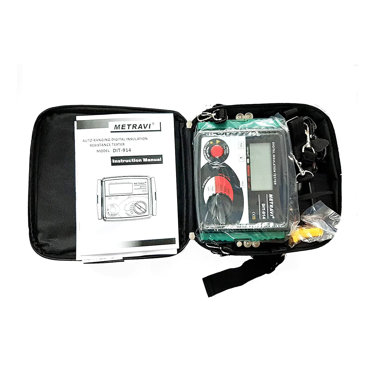 Metravi 500V - 5000V Battery Cum Mains Operated Digital Insulation Resistance Tester, DIT-914