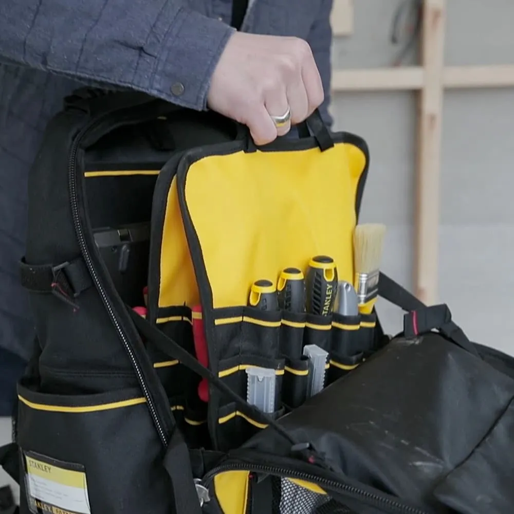 Stanley Heavy-Duty 600 Denier Fabric Tool Backpack (50 Pockets), 1-95-611