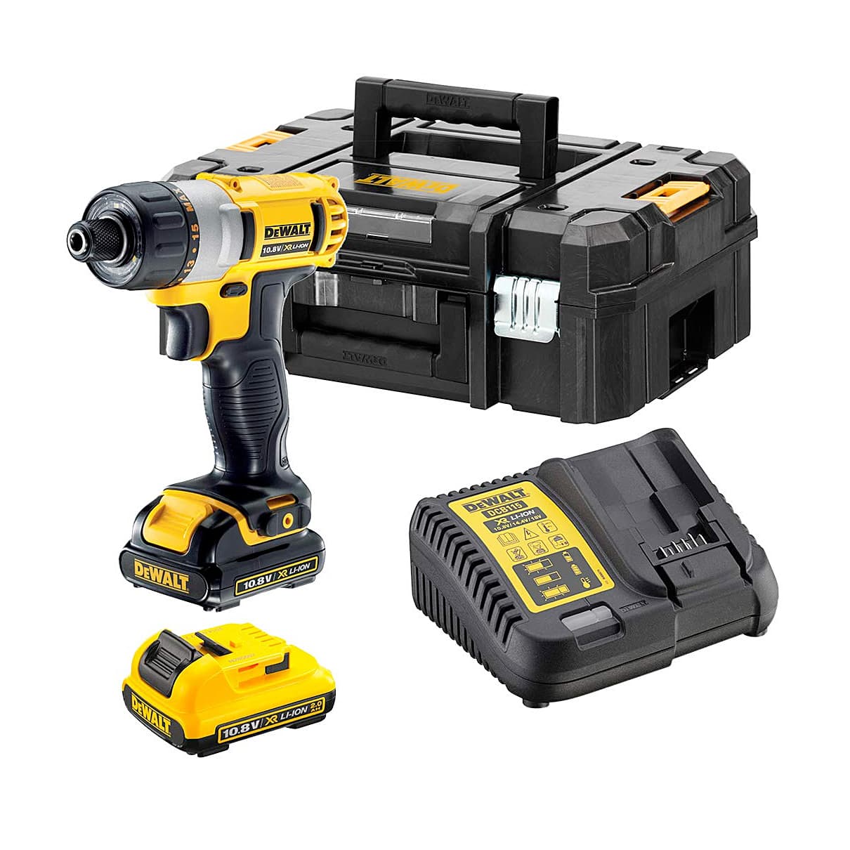 Dewalt 10.8V 6.35 mm XR Li ion Cordless Screw Driver Kit with 2x2.0 Ah Batteries Included, DCF610D2-QW