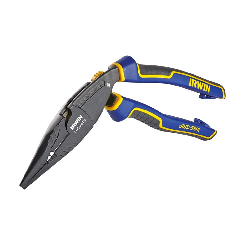 Irwin 8 inch / 200 mm Ergomulti Long Nose Plier With Wire Stripper & Wire Crimper, 1902419