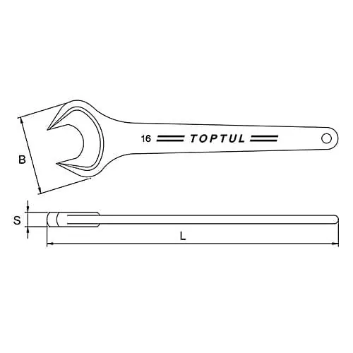 Toptul 18 mm Single Open End Wrench, AAAT1818