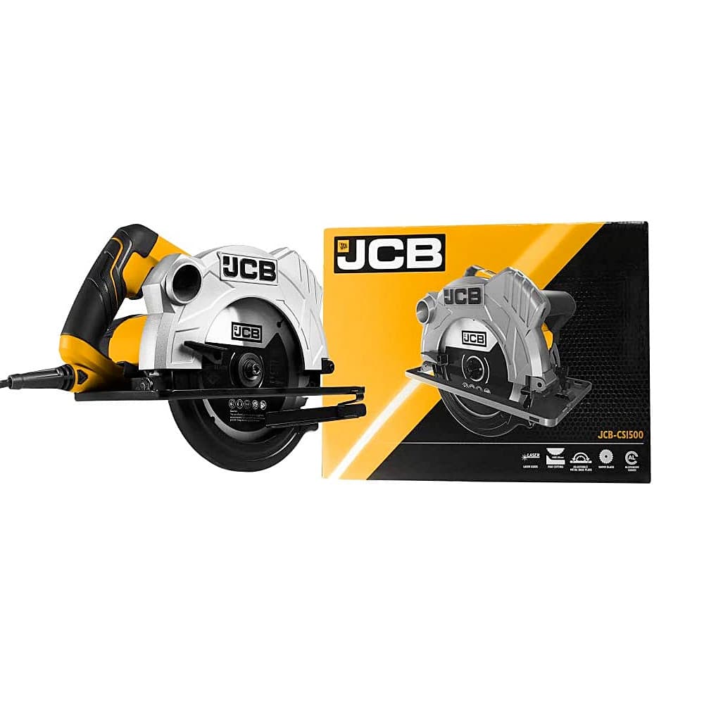 JCB 190 mm / 1500W Heavy Duty Circular Saw With Adjustable Base Plate & Spindle Lock, JCB-CS1500-EM