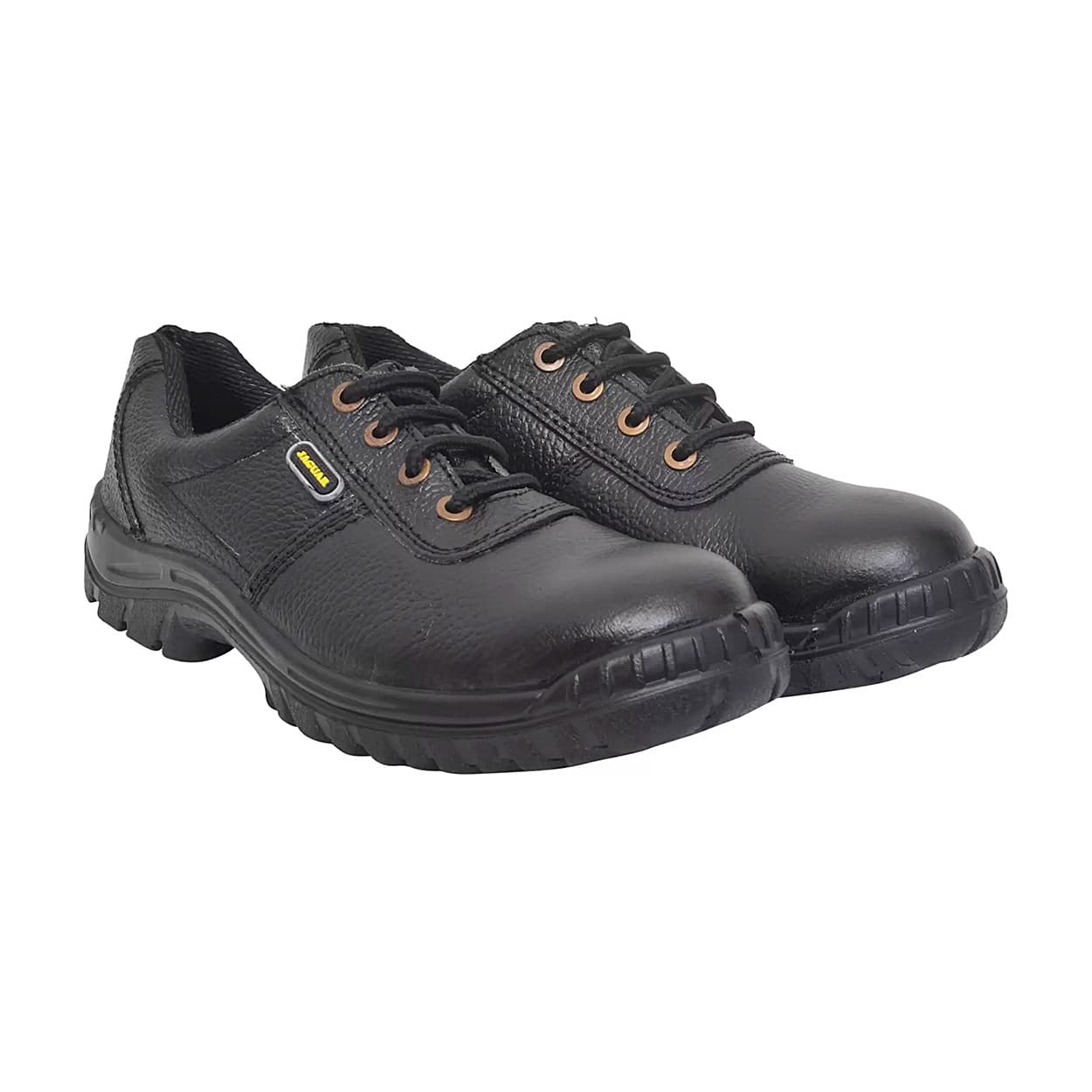 Hillson ISI Marked Single Density Buff Leather Jaguar Safety Shoes - Steel Toe (Black)