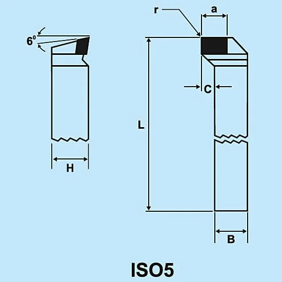 Zenstar 125 mm Length / ISO 5 (126) Cranked Facing Tool (Left Hand), 126-2012