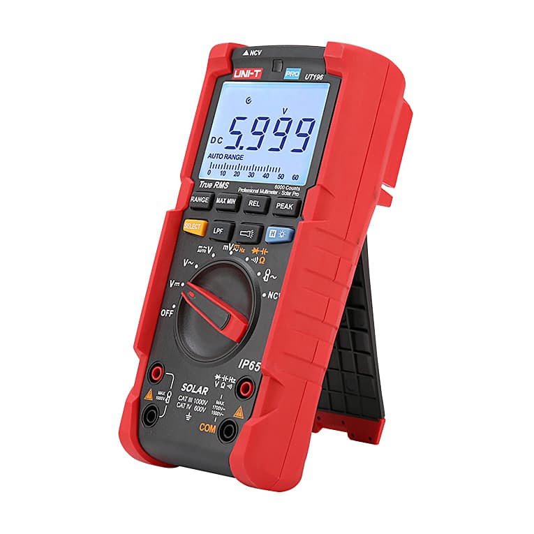 UNI-T Pro 6000 Count True-RMS Solar Digital Multimeter, UT196