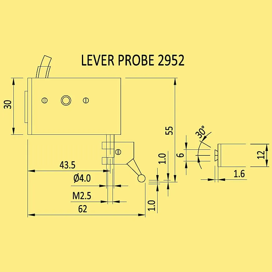 Baker 2 mm Electronic Lever Type Probe, 2952