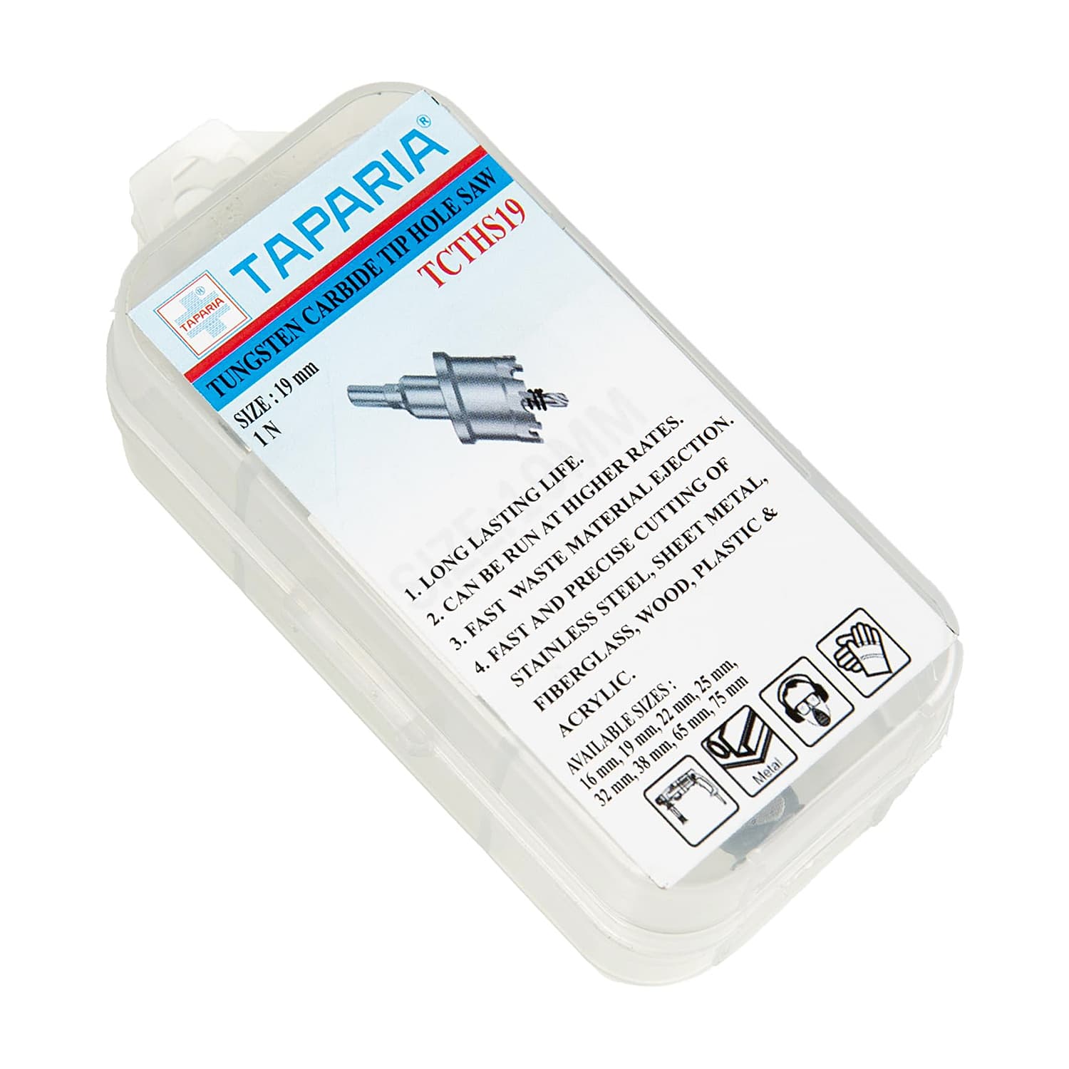 Taparia 19 mm Tungsten Carbide Tip Holesaw, TCTHS19
