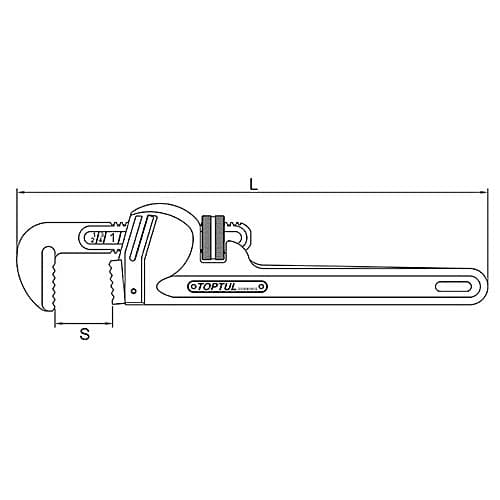 Toptul 10 Inch / 250 mm Pipe Wrench (Cast Iron Body), DDAB1A10