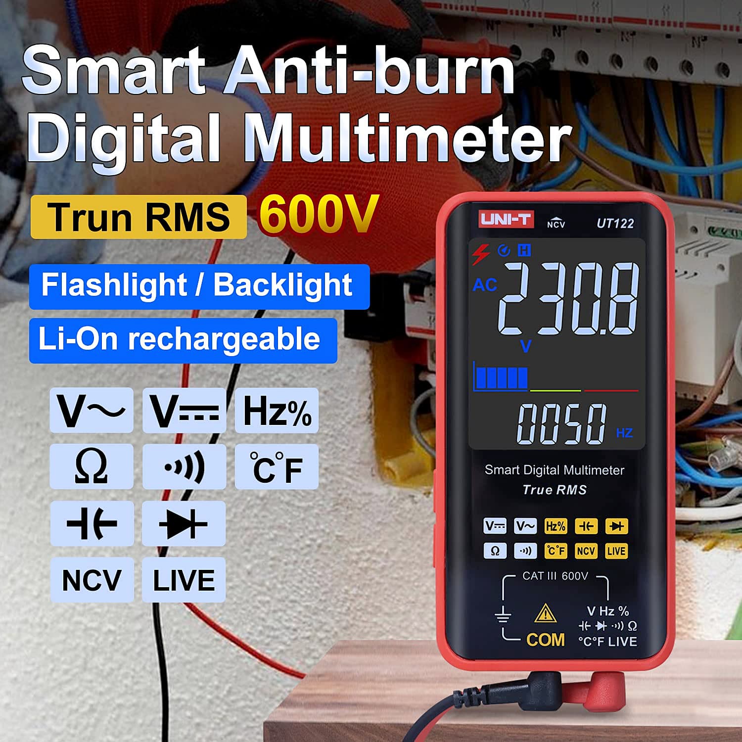 UNI-T 6199 Count True RMS Smart Digital Multimeter, UT122