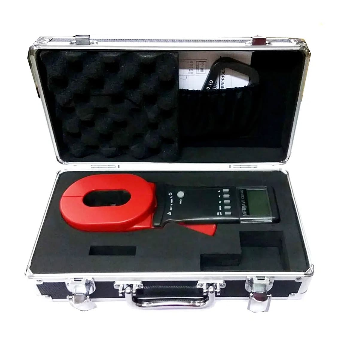 Metravi 4 Digits / 0.01Ohm - 1500Ohm Resistance Range Clamp On Ground Resistance Tester With Long Elliptical Jaw, CET-02